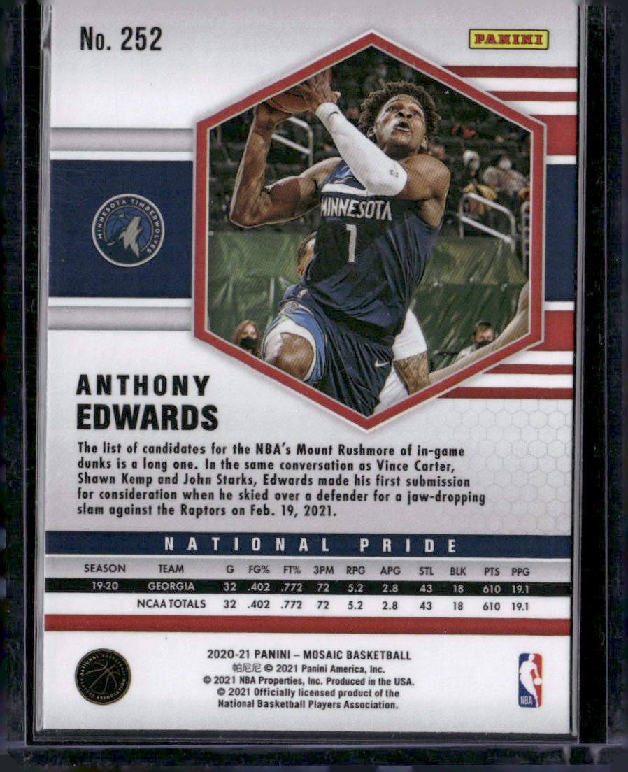 2020-21 Panini Mosaic #252 Anthony Edwards