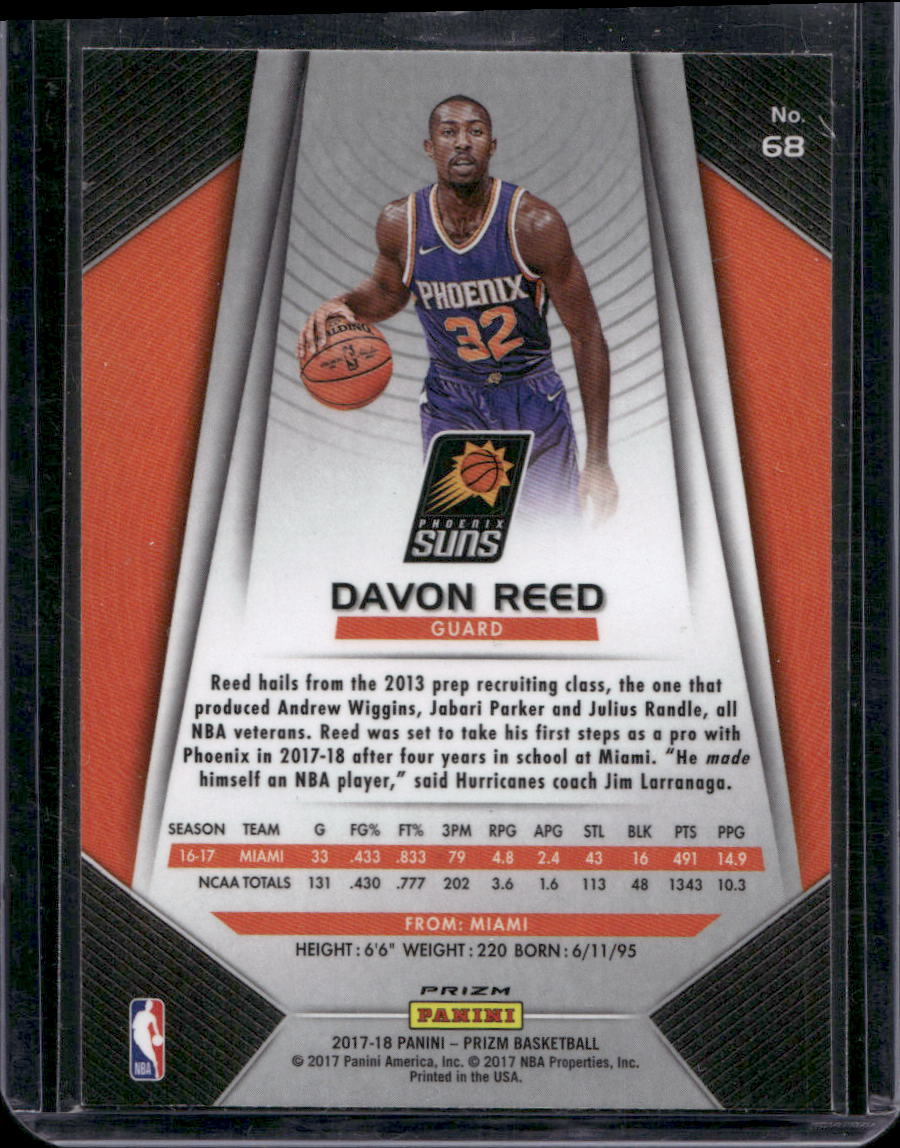 2017-18 Panini Prizm #68 Davon Reed Prizms Silver