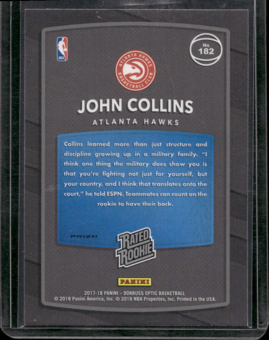 2017-18 Donruss Optic #182 John Collins Blue Velocity