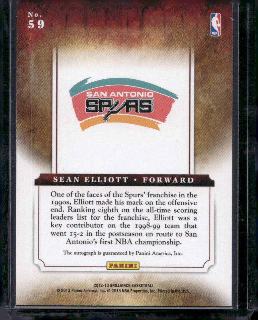 2012-13 Panini Brilliance #59 Sean Elliott Marks of Brilliance #/199