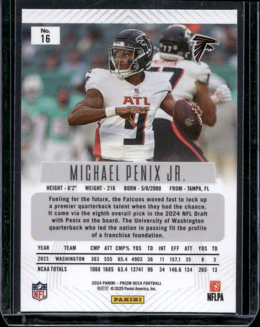 2024 Panini Prizm Deca #16 Michael Penix Jr.