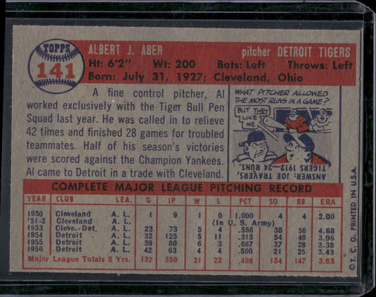 1957 Topps #141 Al Aber