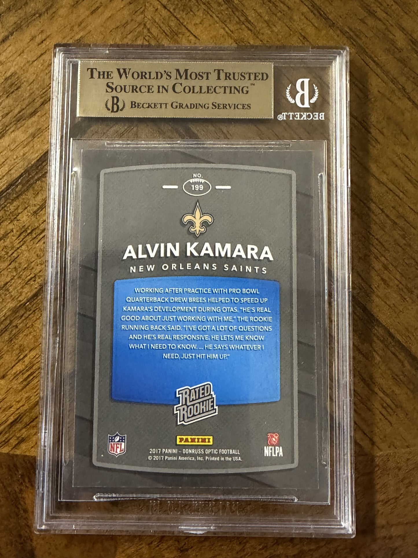 2017 Donruss Optic #199 Alvin Kamara BGS 9.5