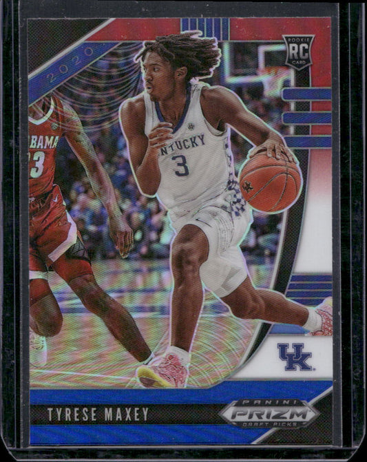 2020 Panini Prizm Draft Picks Collegiate #14 Tyrese Maxey Red White and Blue