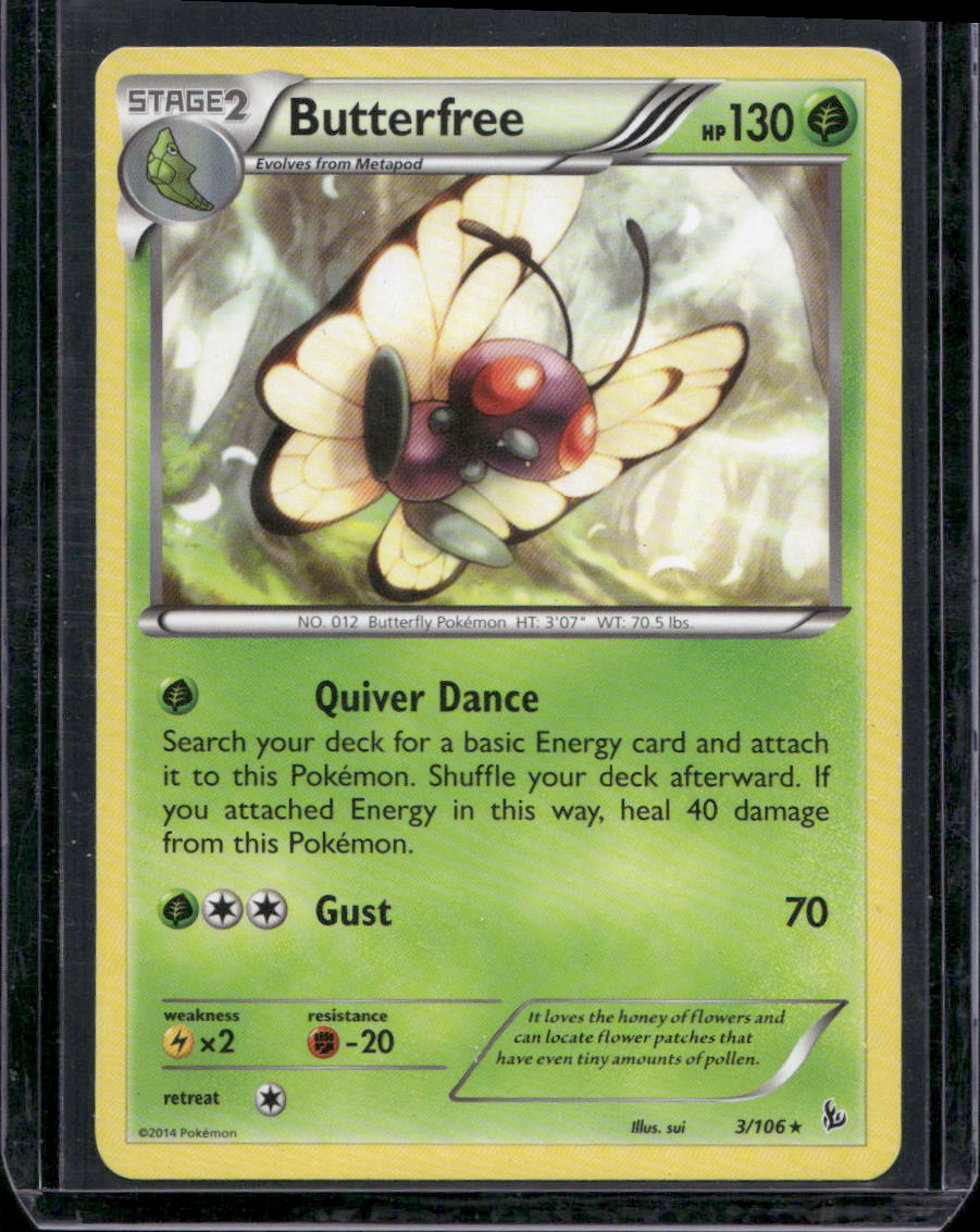 Butterfree Rare XY - Flashfire 3/106 NM