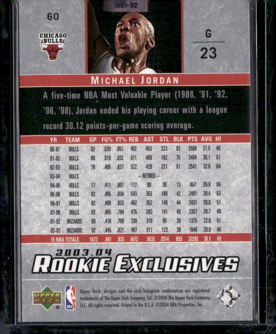 2003-04 Upper Deck Rookie Exclusives #60 Michael Jordan