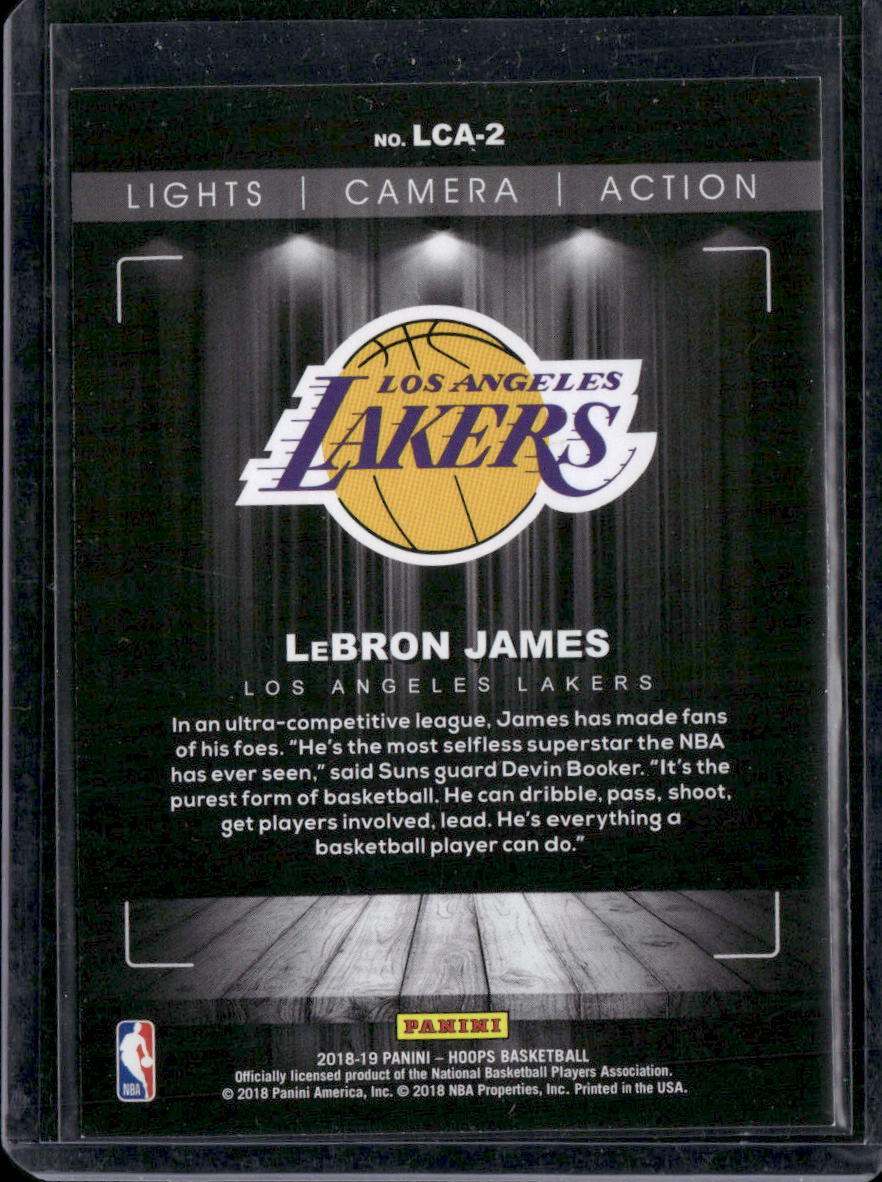 2018-19 Hoops Winter #LCA-2 LeBron James Lights Camera Action
