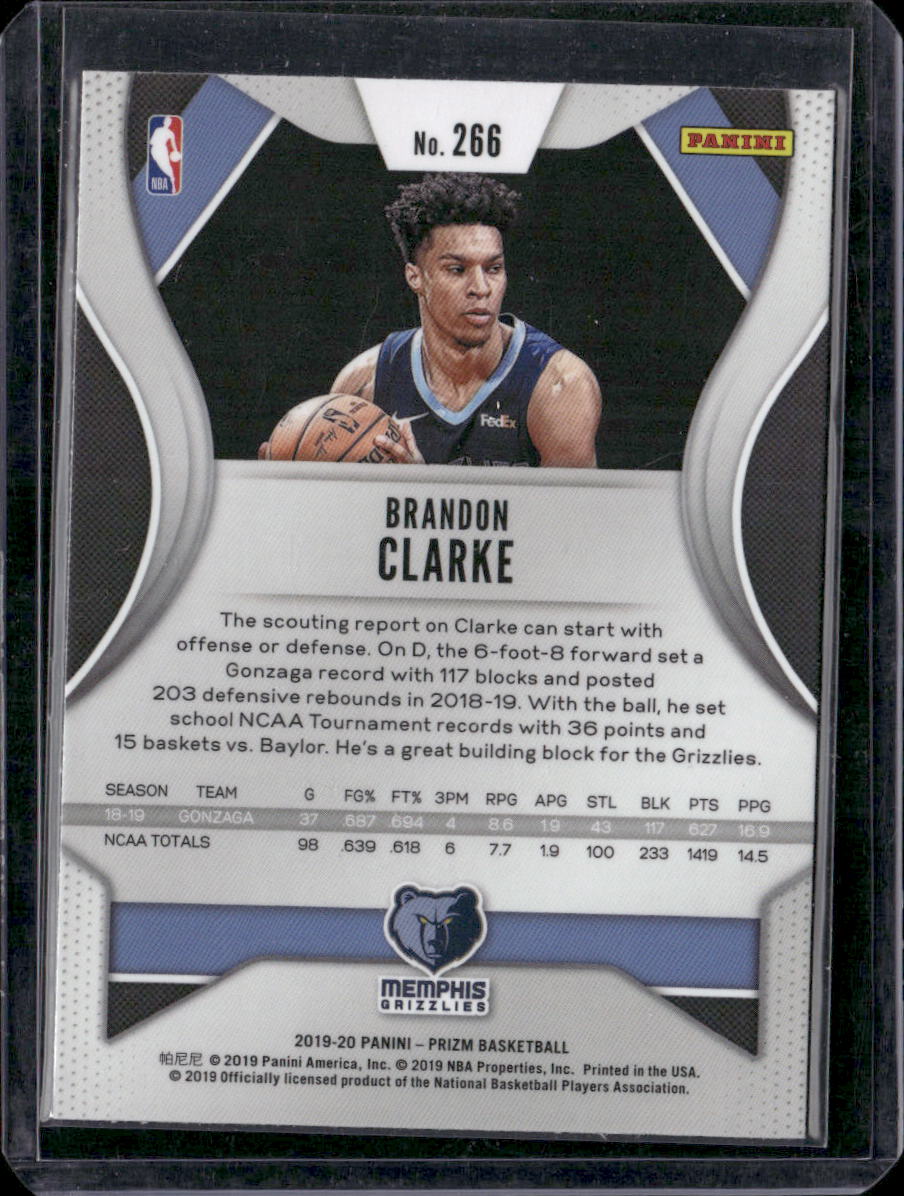 2019-20 Panini Prizm #266 Brandon Clarke