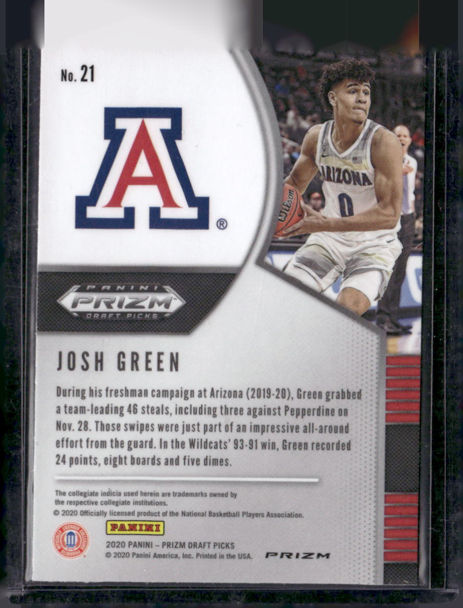2020 Panini Prizm Draft Picks Collegiate #21 Josh Green Silver