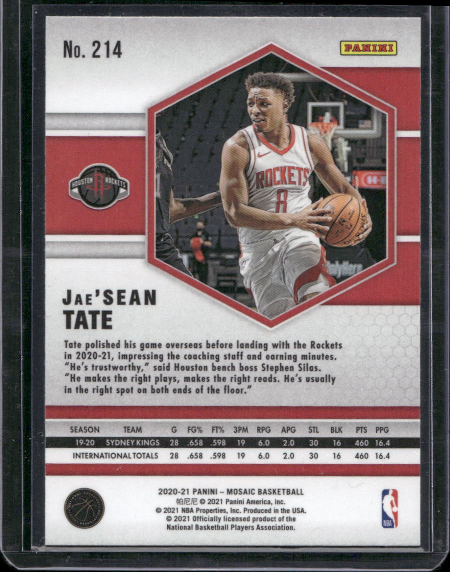 2020-21 Panini Mosaic #214 Jae'Sean Tate