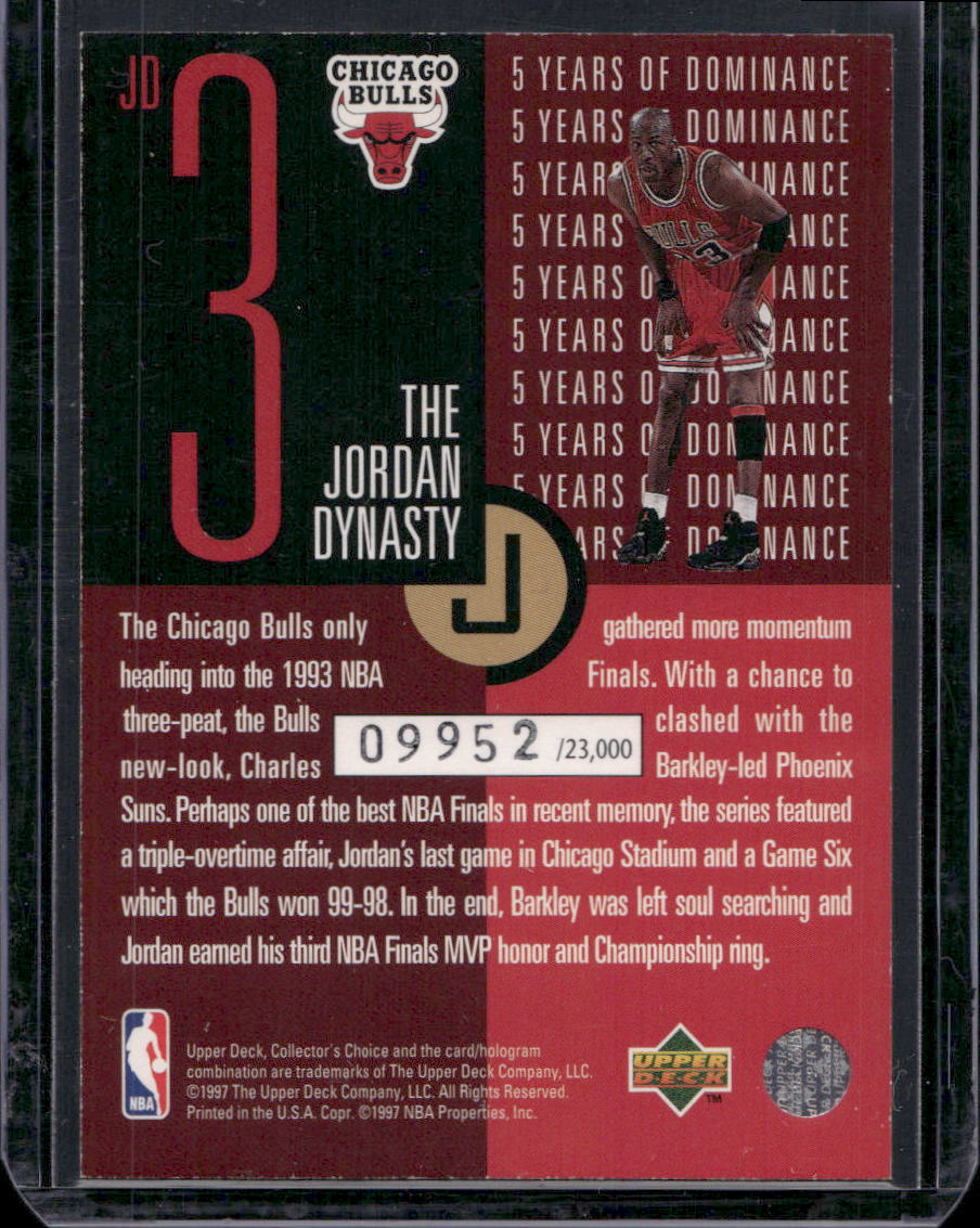 1997-98 Collector's Choice #JD3 Michael Jordan The Jordan Dynasty #/23000