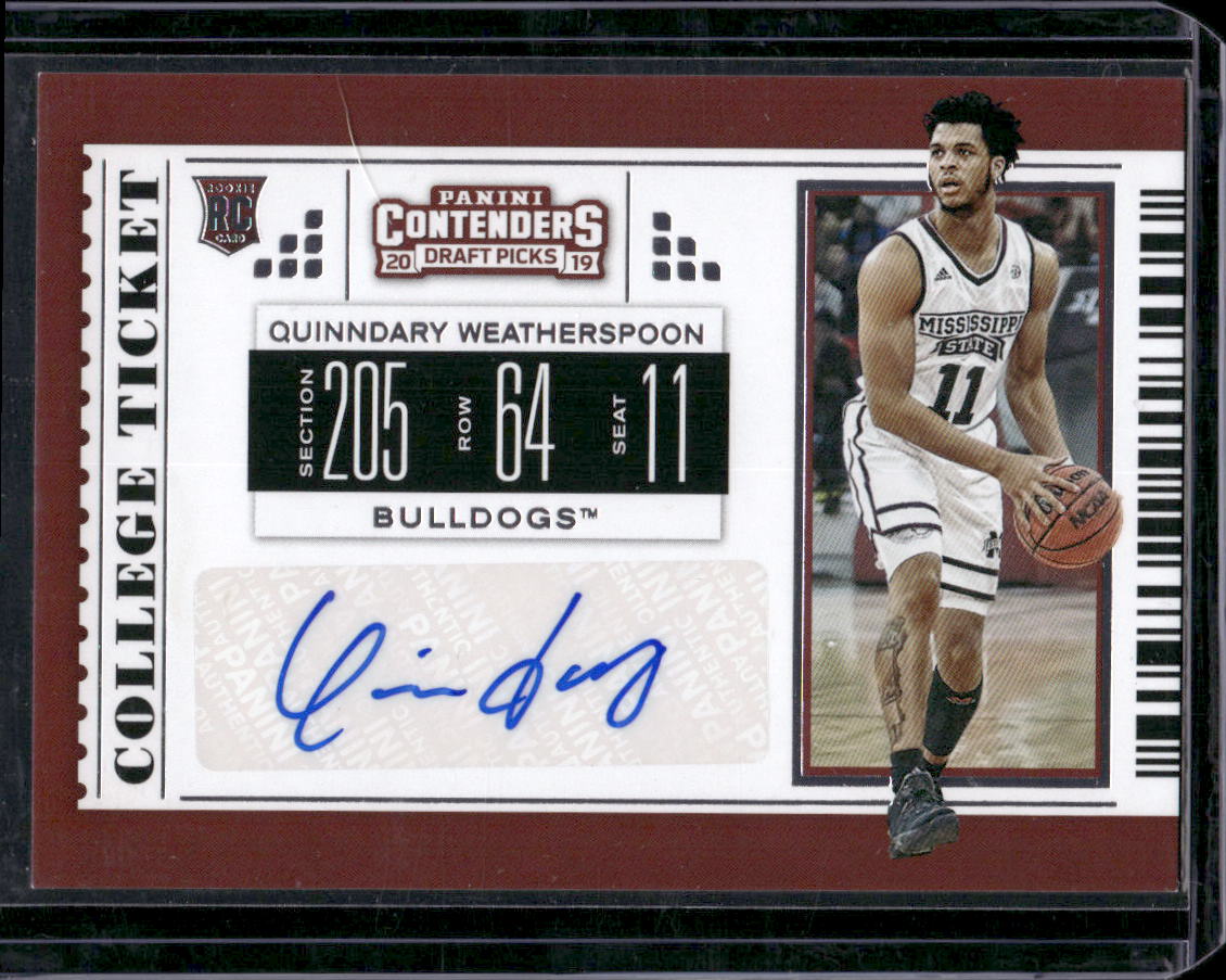 2019 Panini Contenders Draft Picks #94 Quinndary Weatherspoon