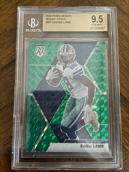 2020 Panini Mosaic #207 CeeDee Lamb Prizm Green BGS 9.5