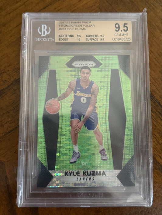 2017-18 Panini Prizm #283 Kyle Kuzma Prizms Green Pulsar BGS 9.5 #/25