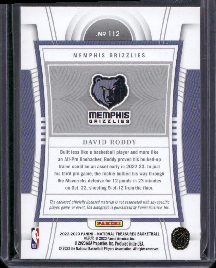 2022-23 Panini National Treasures #112 David Roddy Red #/75