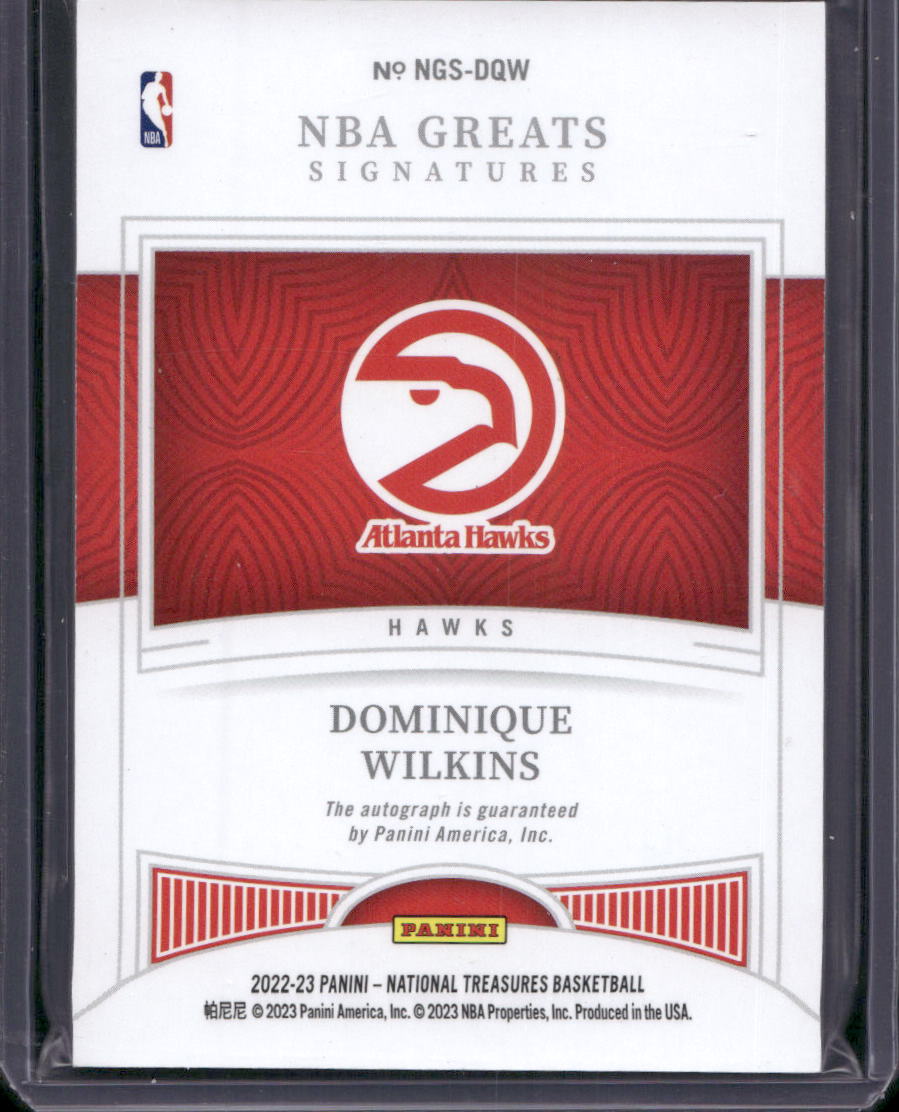 2022-23 Panini National Treasures Dominique Wilkins #/49