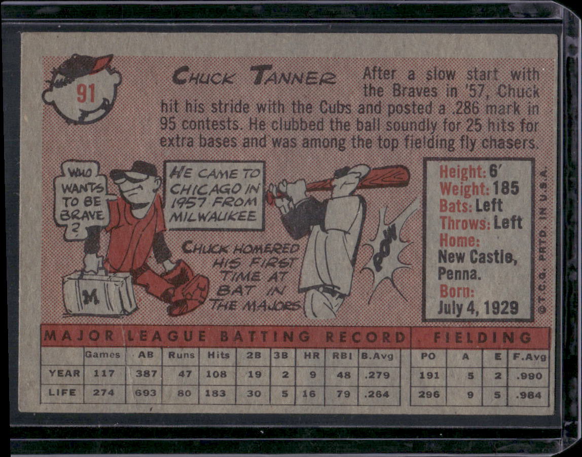 1958 Topps #91 Chuck Tanner