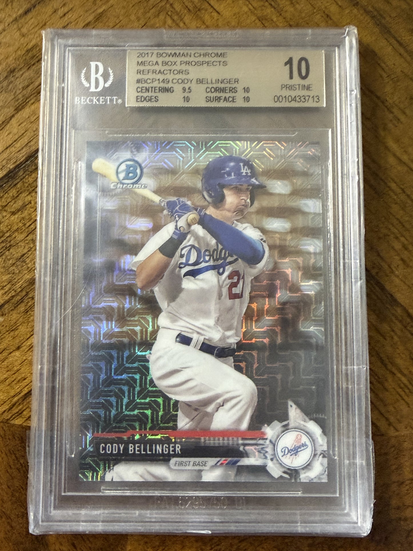 2017 BOWMAN MEGA BOX CHROME PROSPECTS #BCP149 CODY BELLINGER BGS 10