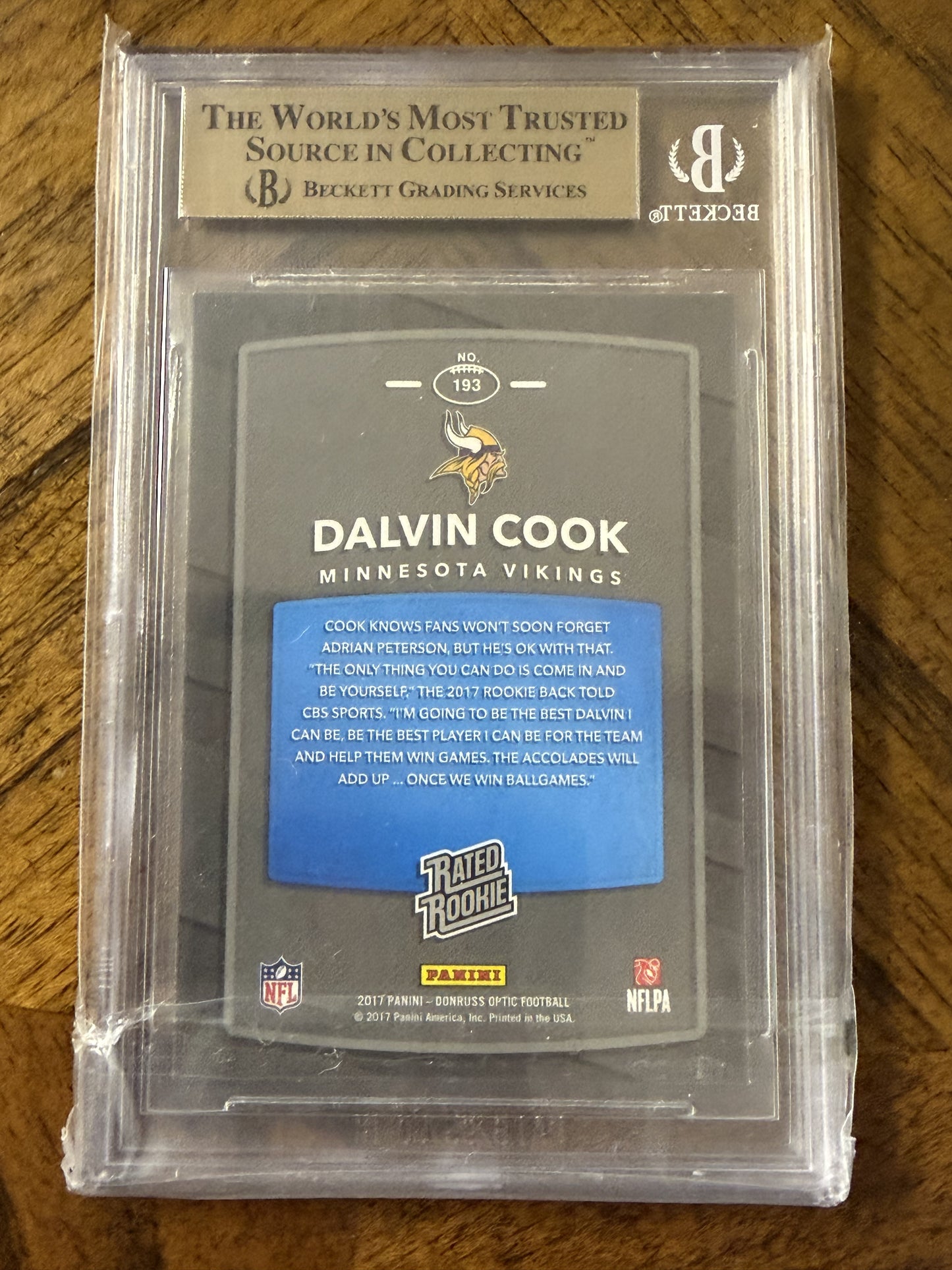 2017 Donruss Optic #193 Dalvin Cook BGS 9.5