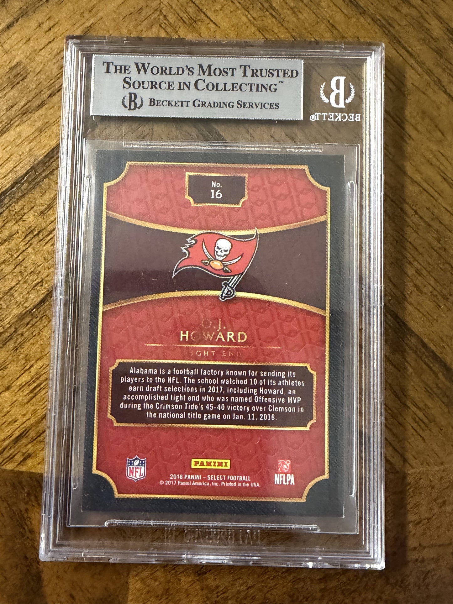 2016 Panini Select #16 O.J. Howard 2017 XRC Prizm Exchange BGS 9