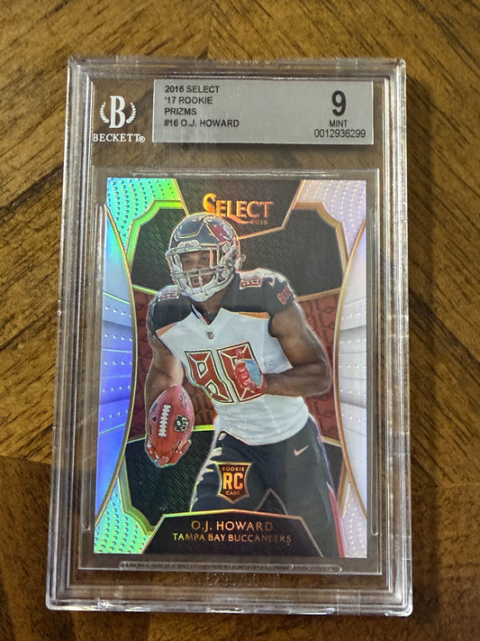 2016 Panini Select #16 O.J. Howard 2017 XRC Prizm Exchange BGS 9