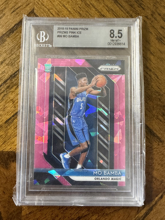 2018-19 Panini Prizm #99 Mo Bamba Prizms Pink Ice BGS 8.5