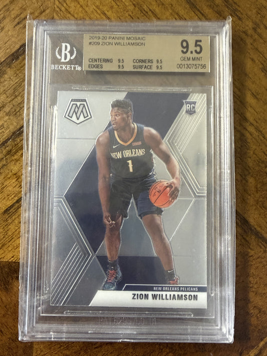 2019-20 Panini Mosaic #209 Zion Williamson BGS 9.5