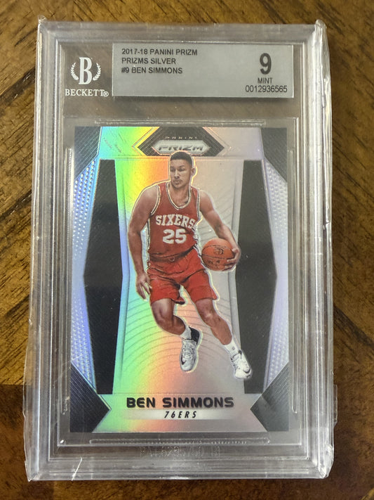 2017-18 Panini Prizm #9 Ben Simmons Prizms Silver BGS 9